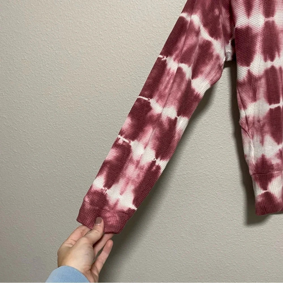 Anthropologie Pilcro Tie Dye Waffle Knit Cowl Neck Sweater - Picture 3 of 11